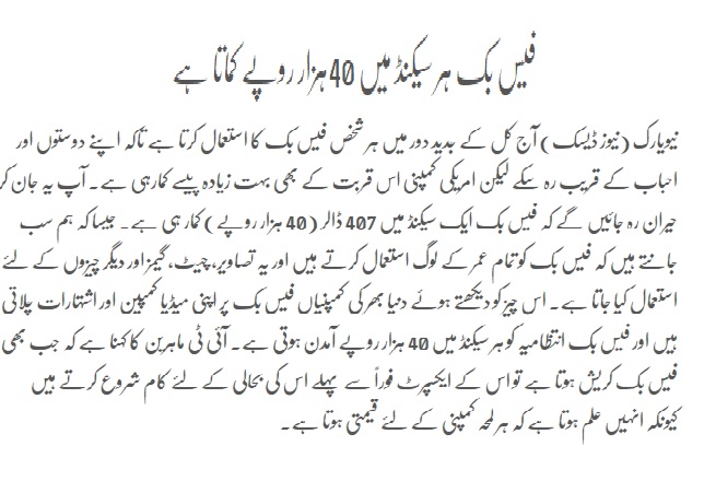 Facebook earns Rs 40 every second